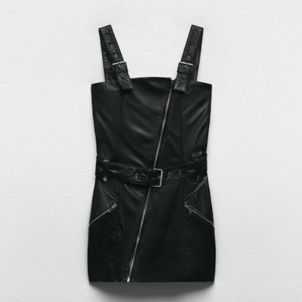 Zara Leather Mini Dress